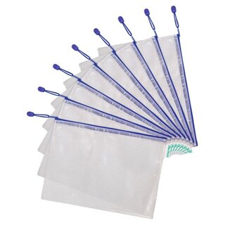 PVC Tasche Tarifold 509001, mit Zipper, A4, blau, 8 Stück