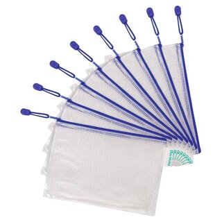 PVC Tasche Tarifold 509021, mit Zipper, A5, blau, 8 Stück