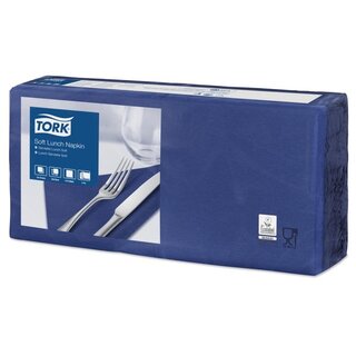 Servietten Tork 18346, Maße: 33 x 33cm, 3lagig, blau, 150...