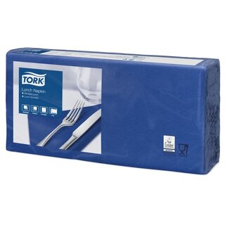 Servietten Tork 18462, Maße: 33 x 33cm, 2lagig, blau, 200...