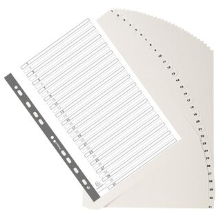 Register Exacompta 1731E, 1-31, A4, aus Kunststoff, 31...