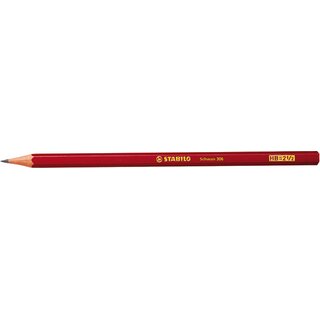 Bleistift Stabilo 306, Hrtegrad: HB, rot lackierter Schaft, 12 Stck