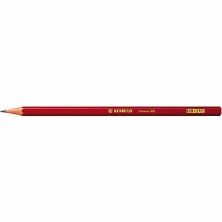 Bleistift Stabilo 306, Hrtegrad: HB, rot lackierter Schaft, 12 Stck
