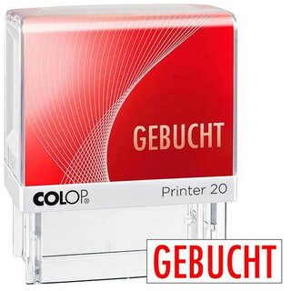 Stempel 20L, GEBUCHT, 38x14mm, selbstfärb., Druckf.: ro
