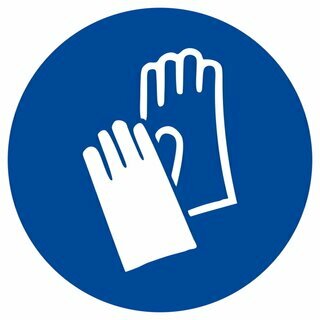 Gebotszeichen Gloria Handschutz, rund, Durchmesser 200mm, blau/wei�