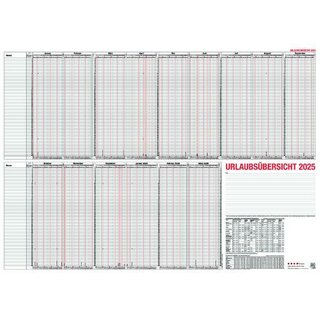 Güss Urlaubsplaner 12-80, 120 x 84cm, für 60 Mitarbeiter,...