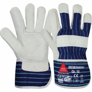 Arbeitshandschuhe Hase 291200/11, Bremerhaven, Leder, Gre 11, blau, 12 Stck