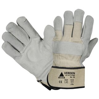 Handschuhe Hase Verden, Leder Größe 10, grau/beige, 1 Paar