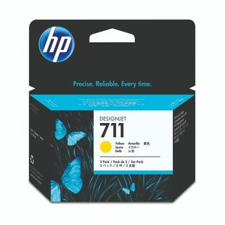 Tintenpatrone HP CZ136A - 711, Inhalt: 29 ml, gelb, 3 Stück