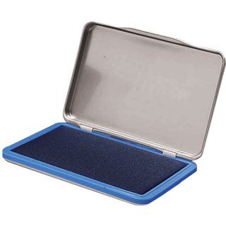 Stempelkissen, Metall, Typ: 2, i: 11 x 7 cm, getränkt, blau