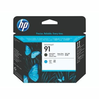 Druckkopf HP C9460A - 91, mattschwarz + cyan