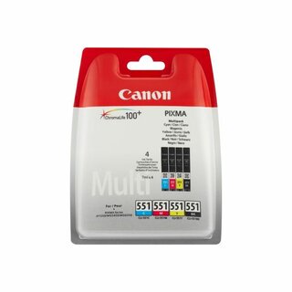 Canon Tinte 6509B008 Cli-551, 4 Farben, 4 Stück