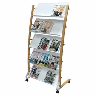 ALBA Katalogständer DD5GMW BC, mobil, 5x3 Fächer, holz/weiß