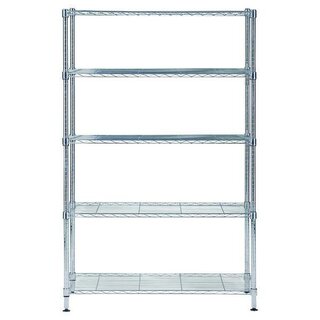 Regal Alba, aus Chromstahl, mit 5 Böden, Maße: 200 x 120...