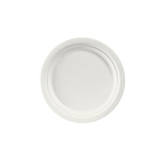 Biopak Bagassee Teller 205762, aus Zuckerrohrfasern, 22cm, Wei, 50 Stck