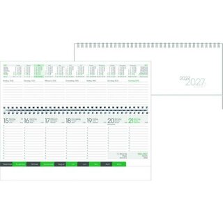 B�hner Tischquerkalender TQGL, 1W/2S, 30,5x13,5cm, Recyclingpapier, 2027