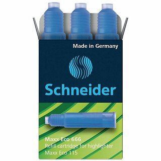 Nachfllpatrone Schneider 666, fr Maxx + Brillant + Job, blau, 3 Stck