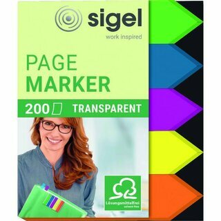 SIGEL HN613 Haftmarker-Film, 200 Haftmarker, Pfeilform, 60x45 mm, 5 Farben