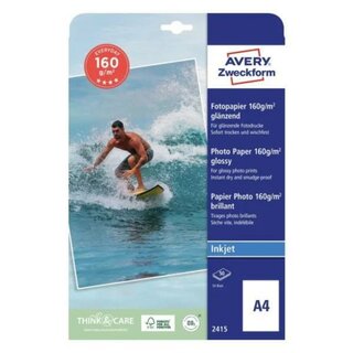 Avery Zweckform 2415 Fotopapier, A4, 160g, 50 Stück