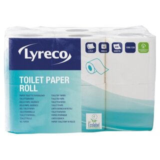 Toilettenpapier Lyreco, 2-lagig, 200 Blatt, 12 St�ck