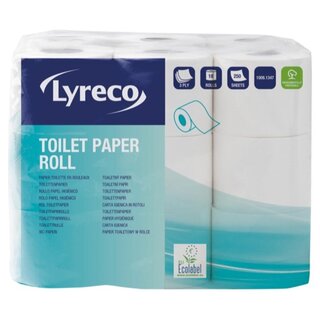 Toilettenpapier Lyreco, 3-lagig, 250 Blatt, 18 St�ck