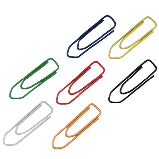 Büroklammern Neutral, 25mm, farbig sortiert, 100 Stück