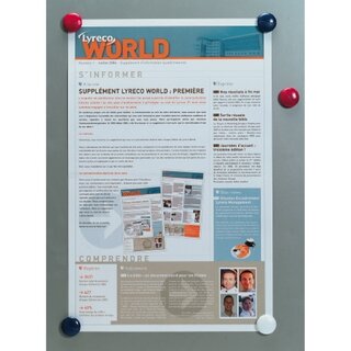 Haftmagnet Lyreco, Durchmesser: 27mm, farbig sortiert, 6...