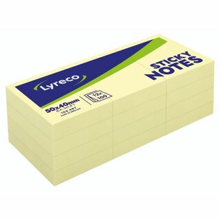 Haftnotizen Comby , 40x50mm, 100 Blatt, gelb, 12 Stück