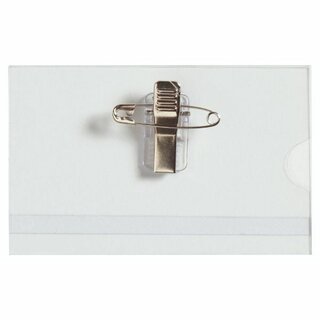 Namensschild Lyreco, 89 x 55mm, mit Kombiklemme, 50 St�ck