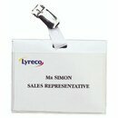 Namensschild Lyreco, 90 x 60mm, mit Clip, 30 St�ck