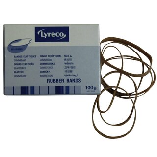 Gummiringe Lyreco, Durchmesser: 65mm, Ma�e: 100 x 2mm, blond, 100g