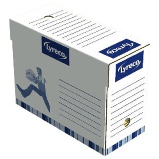Archivschachtel Lyreco, Ma�e: 35 x 25 x 15cm, wei�/blau