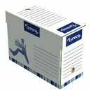 Archivschachtel Neutral, Mae: 35 x 25 x 15cm, wei/blau