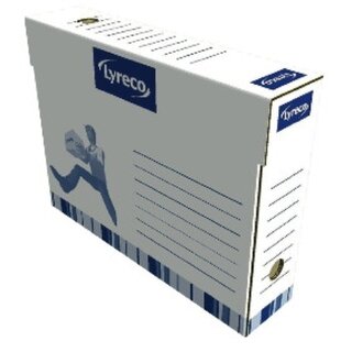 Archivschachtel Lyreco, Ma�e: 35 x 25 x 10cm, wei�/blau