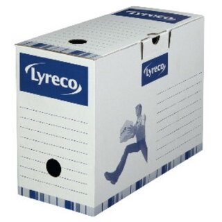 Archivschachtel Lyreco, Ma�e: 33 x 25 x 15cm, schneller Aufbau, wei�/blau