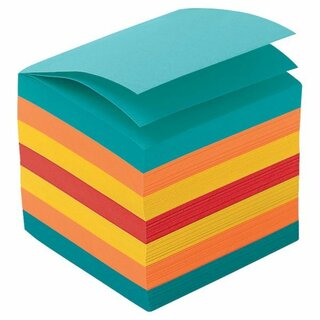 Notizklotz Lyreco, Ma�e: 90x90x90mm, geleimt, farbig, 850 Blatt