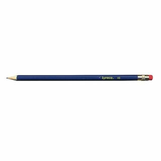 Bleistift Neutral, Hrtegrad: HB, blau lackierter Schaft, mit Radiergummi, 12 St