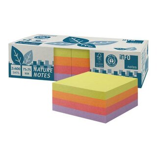 inFO Haftnotizwürfel NATURE NOTES 5654-97box, 75 x 75 mm,...