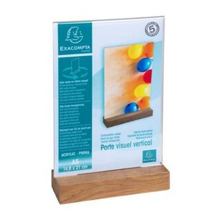Exacompta Tischaufsteller mit Holzsockel, A5 Hochformat,...