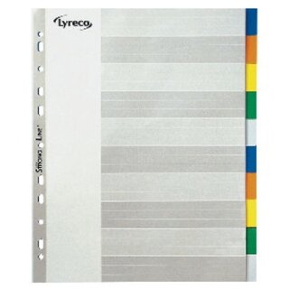 Register blanko, A4 �berbreite, aus Kunststoff, 10 Blatt,...