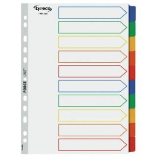 Register Neutral Premium blanko, A4, aus Karton, 10 Blatt, farbig