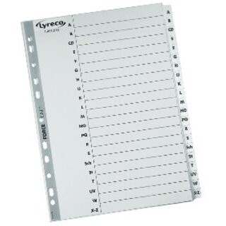 Register Lyreco, A-Z, A4, aus Karton, 20 Blatt, wei�