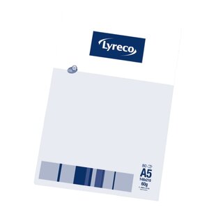 Briefblock Lyreco, A5, kariert, 60g, 2fach gelocht, 80 Blatt