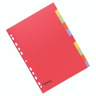 Register Neutral blanko, A4, aus Karton, 10 Blatt, farbig