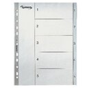 Register Neutral 1-5, A4, aus Kunststoff, 5 Blatt, grau