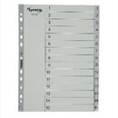 Register Comby 1-15, A4, aus Kunststoff, 15 Blatt, grau