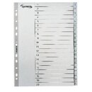 Register 1-20, A4, aus Kunststoff, 20 Blatt, grau