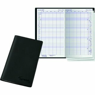 Taschenkalender, 1M/2S, 90 x 150mm, schwarz, 2027