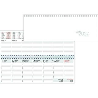 Tischquerkalender, 1W/2S, 30 x 10cm, wei�, 2027