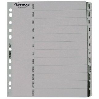 Register Comby Jan-Dez, A4, aus Karton, 12 Blatt, weiß